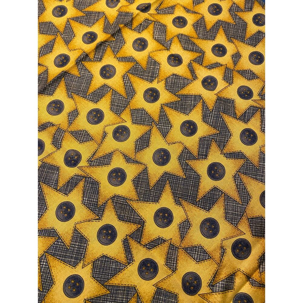 MUMMS THE WORD by Debbie Mumm Star Button Cotton Fabric BTHY Country Primitive